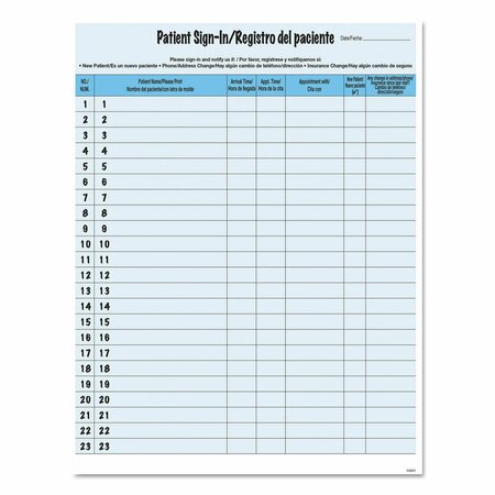 TABBIES HIPAA Labels, Patient Sign-In, 8.5 x 11, Blue, 23/Sheet, PK125 14541